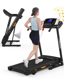 FYC Folding Treadmill for Home and Office Use. Walking, Jogging, Running Machine Incline Treadmill. 330LBS Weight Capacity. (Color: orange)