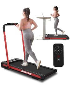 FYC Under Desk Treadmill. 2 in 1 Folding Treadmill for Home. 300LBS Weight Capacity. Free Installation Foldable Treadmill. (Color: Red)