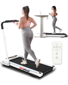 FYC Under Desk Treadmill. 2 in 1 Folding Treadmill for Home. 300LBS Weight Capacity. Free Installation Foldable Treadmill. (Color: White)