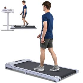 2 In 1 Under Desk Electric Treadmill. 2.5HP, Remote Control, Display, Walking, Running Machine. (Color: as Pic)