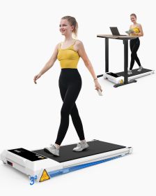 Under Desk Treadmills, Walking Pad with Incline and Remote Control and LED Display. Electric Running Machine for Home and Office. (Color: White)