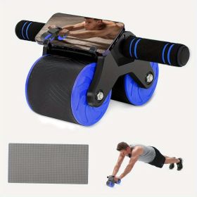 Smart Timing Abdominal Exercise Machine. Home Fitness Core Workout Trainer. (Color: blue-black)