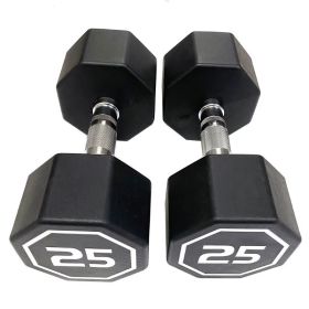 Octagon Dumbbell for Commercial and Home Fitness Use. (Weights Available: 25LB, Color: Black)