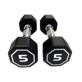 Octagon Dumbbell for Commercial and Home Fitness Use. (Weights Available: 5LB, Color: Black)