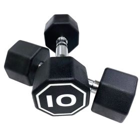 Octagon Dumbbell for Commercial and Home Fitness Use. (Weights Available: 10LB, Color: Black)