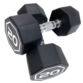 Octagon Dumbbell for Commercial and Home Fitness Use. (Weights Available: 20LB, Color: Black)