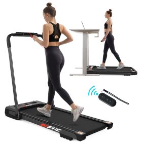 2 in 1 Under Desk Treadmill. 2.5 HP Folding Treadmill for Home. Compact, Installation-Free Foldable Treadmill. (Color: Black)