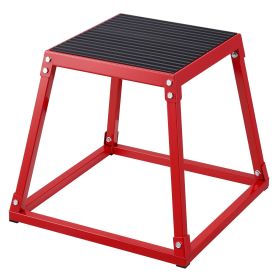 VEVOR Plyometric Jump Box, 18 Inch Plyo Box, Steel Plyometric Platform and Jumping Agility Box. (Color: Red, size: 18 inch)