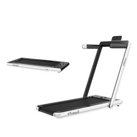 2 in 1 Folding Treadmill with APP Speaker Remote Control. 2.25HP (Color: White)