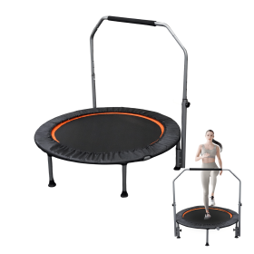 40/48" Foldable Mini Trampoline Max. Load 330lbs/440lbs, Fitness Rebounder with Adjustable Foam Handle. (size: 40 inch)