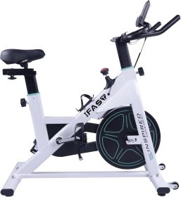 Stationary Bikes for Home. Indoor Exercise Bike with LCD Monitor and Comfortable Seat Cushion. Home Gym Cardio Fitness Training (Color: White)