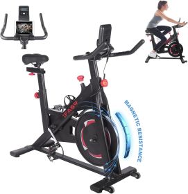 Stationary Bikes for Home. Indoor Exercise Bike with LCD Monitor and Comfortable Seat Cushion. Home Gym Cardio Fitness Training (Color: Black)