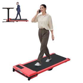 Walking Pad with Quiet 2.0 HP Brushless Motor, Countdown Modes, Spacious Running Area, 220 lbs. Weight Capacity for Home or Office Workouts. (Main Material: ABS+Steel(Q235), Main Color: Red)
