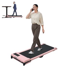 Walking Pad with Quiet 2.0 HP Brushless Motor, Countdown Modes, Spacious Running Area, 220 lbs. Weight Capacity for Home or Office Workouts. (Main Material: ABS+Steel(Q235), Main Color: Pink)