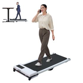 Walking Pad with Quiet 2.0 HP Brushless Motor, Countdown Modes, Spacious Running Area, 220 lbs. Weight Capacity for Home or Office Workouts. (Main Material: ABS+Steel(Q235), Main Color: White)